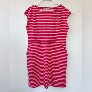 Boden Women’s Size 14R Dress Stripe Red And Pink Pockets